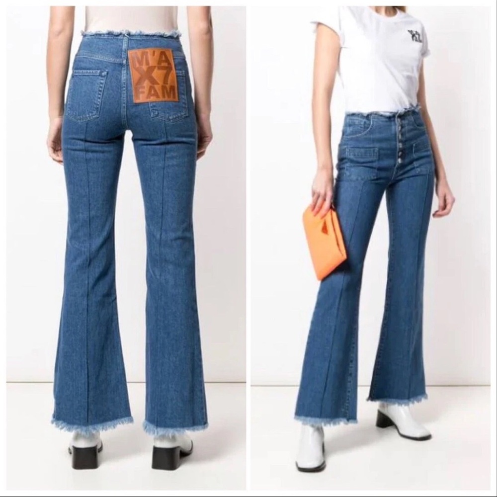 NWT Marques Almeida X 7 For All Mankind High Waist Flare Jeans